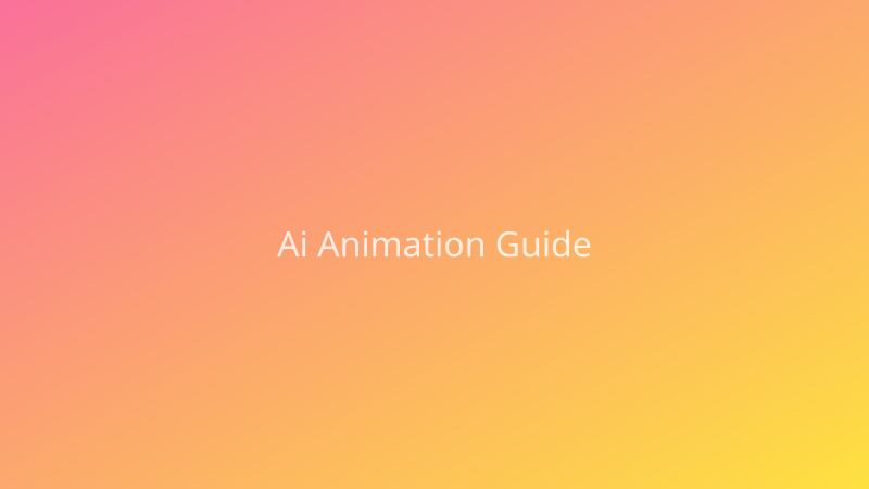 AI Animation Guide